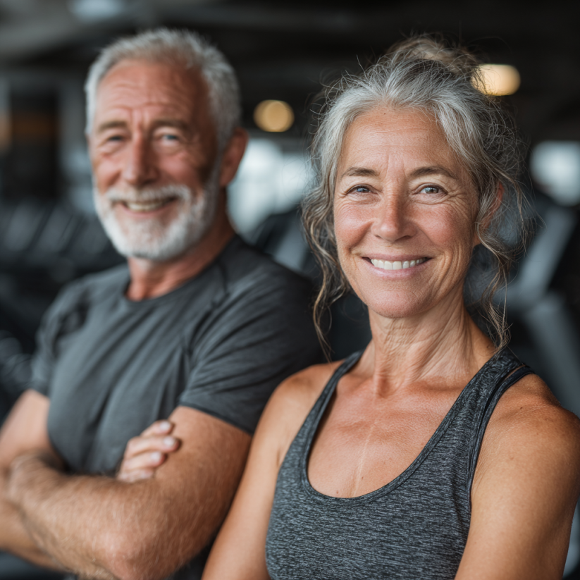 Професійний тренер працює з літніми людьми